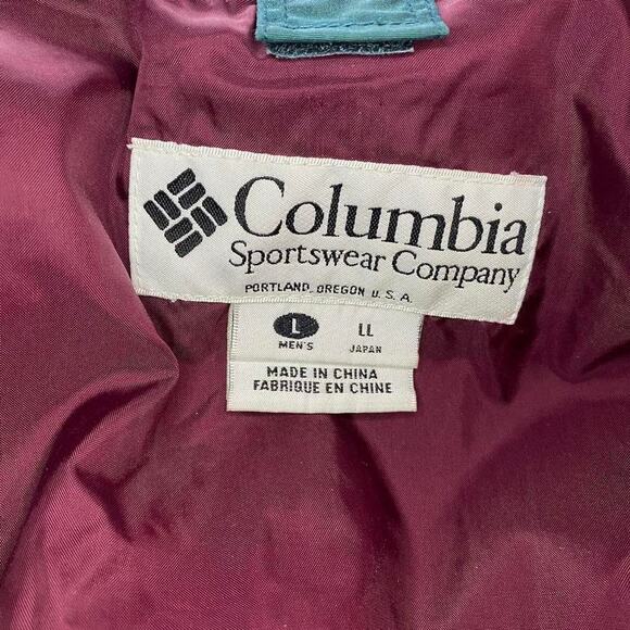 VTG Columbia Jacket Full Zip Windbreaker Colorblock Mens Large Track 90s 80s - Picture 6 of 8